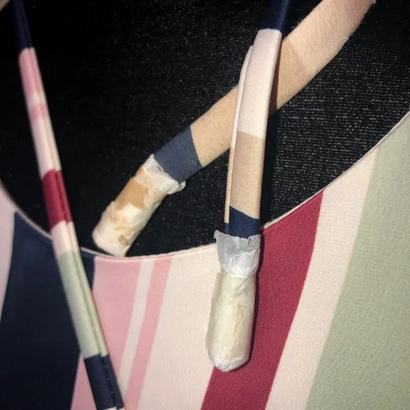 Maggy London Womens Stripe Charmeuse Fit and Flare sz14 - Picture 8 of 10